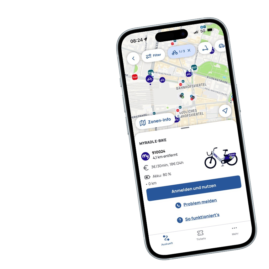 MVGO App Phone Mockup - Map - Active Ride